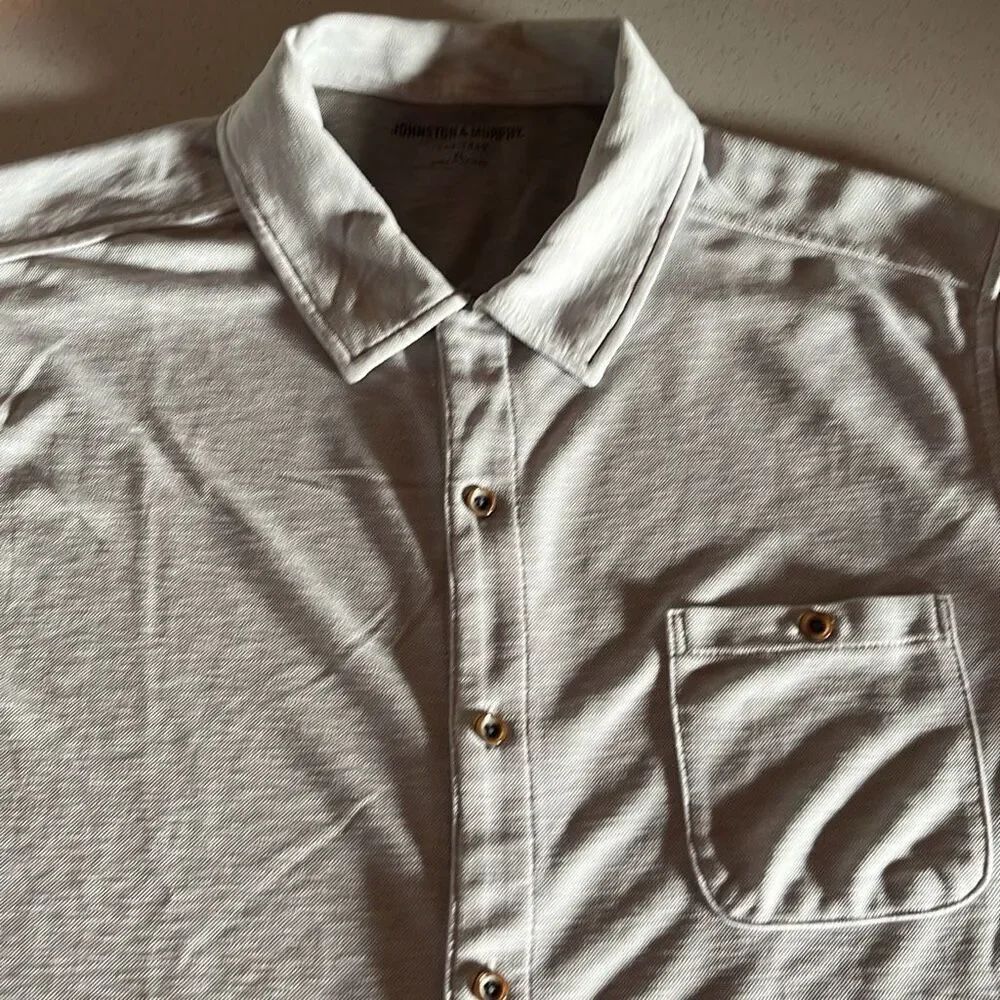 Johnston Murphy Lot of 2 Short Sleeve Poly/Modal Button Up Mens XL